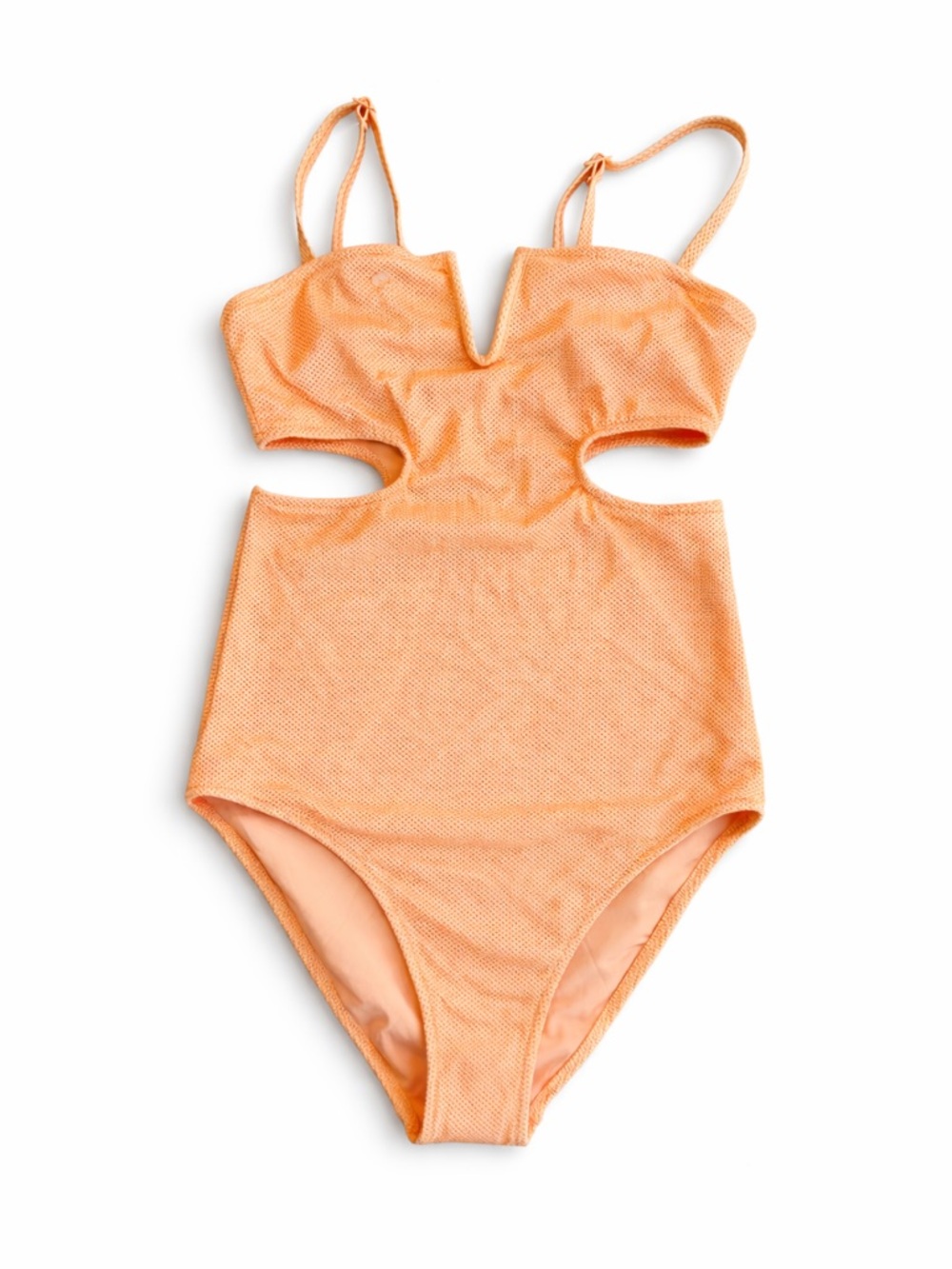 Aerie Peach Cutout One Piece Swimsuit XS Textured